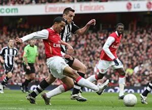 Arsenal v Newcastle United FC Cup 2007-8 Collection: Theo Walcott's Brace Leads Arsenal to 3-0 FA Cup Victory over Newcastle United, 2008