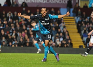 Aston Villa V Arsenal 2011-12 Prints: Theo Walcott's Celebration: Arsenal's 2nd Goal vs. Aston Villa (2011-12)