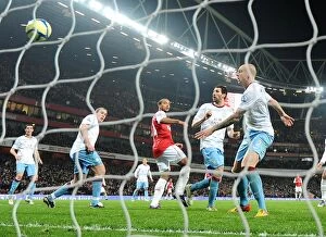 Images Dated 28th January 2012: Theo Walcott's Controversial FA Cup Goal: Arsenal vs. Aston Villa (2012)