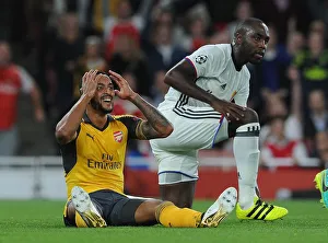 Arsenal V FC Basel 2016-17 Prints: Theo Walcott's Controversial Penalty Appeal vs