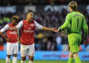 Wolverhampton Wanderers v Arsenal 2011-12 Collection: Theo Walcott's Conversation with Wayne Hennessey during Wolverhampton Wanderers vs