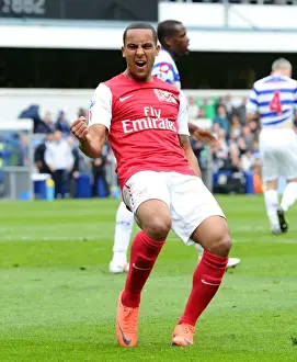 Queens Park Rangers V Arsenal 2011-12 Prints: Theo Walcott's Euphoric Goal Celebration: Arsenal's Victory at Queens Park Rangers