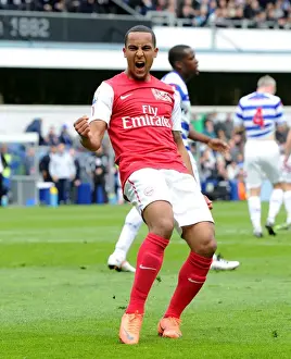 Queens Park Rangers V Arsenal 2011-12 Prints: Theo Walcott's Euphoric Goal Celebration: Arsenal's Victory at Queens Park Rangers