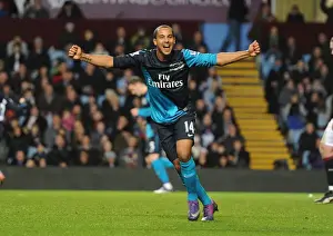 Aston Villa V Arsenal 2011-12 Prints: Theo Walcott's Euphoric Moment: Arsenal's 2nd Goal vs. Aston Villa (2011-12)