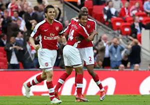 Theo Walcott's FA Cup Semi-Final Double: A Celebration with Diaby and Fabregas (Arsenal 1:2 Chelsea, Wembley Stadium, 18/4/09)