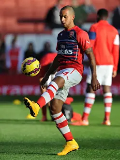 Arsenal V Burnley 2014/15 Prints: Theo Walcott's Focus: Arsenal Star's Pre-Game Routine before Taking on Burnley