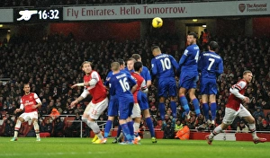 Arsenal V Cardiff City 2013-14 Prints: Theo Walcott's Free Kick: Arsenal vs. Cardiff City, Premier League 2013-14
