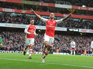 Arsenal V Aston Villa 2014-15 Prints: Theo Walcott's Hat-Trick