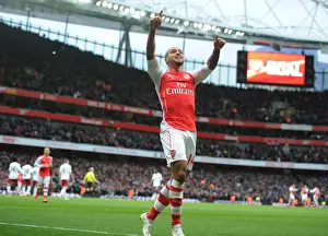 Arsenal V Aston Villa 2014-15 Prints: Theo Walcott's Hat-Trick: Arsenal Cruises Past Aston Villa in Premier League