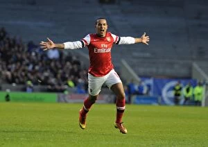 Brighton & Hove Albion v Arsenal FA Cup 2012-13 Collection: Theo Walcott's Hat-Trick: Arsenal Triumphs Over Brighton in FA Cup