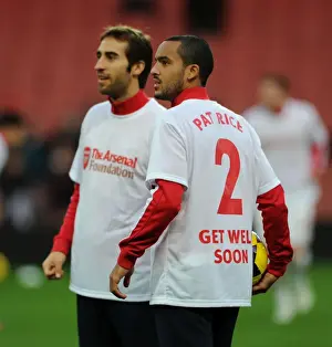 Arsenal V Everton 2013-14 Prints: Theo Walcott's Heartfelt Tribute to Pat Rice Before Arsenal vs. Everton, 2013-14