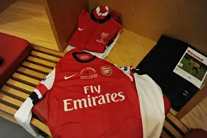Arsenal V Fulham 2012-13 Prints: Theo Walcott's Poppy Shirt in Arsenal Changing Room (Arsenal vs Fulham, 2012-13)