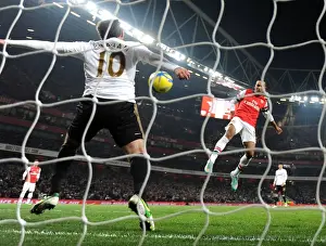 Theo Walcott's Shot Thwarted by Danny Graham in FA Cup Third Round Replay