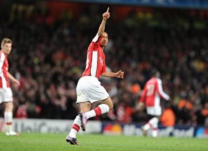 Arsenal v Barcelona 2009-10 Collection: Theo Walcott's Thriller: Arsenal's Unforgettable Goal Against Barcelona