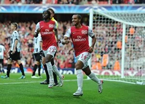 Arsenal v Udinese 2011-12 Collection: Theo Walcott's Thrilling Goal: Arsenal's Winning Moment in 2011-12 Champions League Play-Off vs