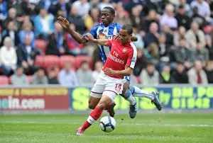 Wigan Athletic V Arsenal 2009-10 Prints: Theo Walcott's Thrilling Goal Past Figueroa: Arsenal's First in 3:2 Comeback at Wigan