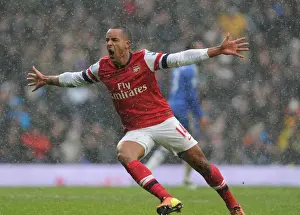 Chelsea V Arsenal 2012-13 Prints: Theo Walcott's Thrilling Goal: A Premier League Rivalry - Chelsea vs