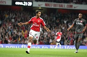 Arsenal v FC Twente 2008-09 Collection: Theo Walcott's Triumph: Arsenal's Unforgettable 3-0 Victory Over FC Twente in the Champions League