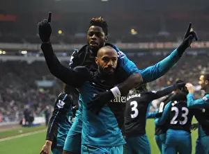 Thierry Henry and Alex Song Celebrate Arsenal's Victory: Sunderland 1-2 Arsenal, Premier League
