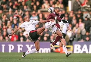 Fulham v Arsenal 2005-6 Collection: Thierry Henry (Arsenal) Alain Goma (Fulham). Fulham 0: 4 Arsenal. FA Premiership