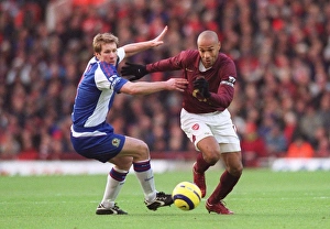 Arsenal v Blackburn Rovers 2005-6 Collection: Thierry Henry (Arsenal) Andy Todd (Blackburn). Arsenal 3: 0 Blackburn Rovers