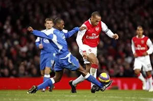 Images Dated 11th February 2007: Thierry Henry (Arsenal) Emerson Boyce (Wigan)