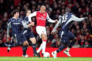 Images Dated 28th January 2007: Thierry Henry (Arsenal) Ivan Campo and Abdoulaye Faye (Bolton)