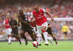 Images Dated 14th October 2006: Thierry Henry (Arsenal) Lloyd Dowley (Watford)