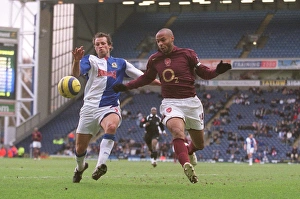 Blackburn Rovers v Arsenal 2005-6 Collection: Thierry Henry (Arsenal) Lucas Neill (Blackburn). Blackburn Rovers 1: 0 Arsenal