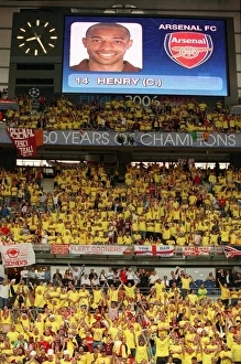 Images Dated 8th April 2008: Thierry Henry (Arsenal) on the scoreboard as the teams are read out