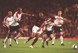 Thierry Henry (Arsenal) Zat Knight and Moritz Volz (Fulham). Arsenal 4: 1 Fulham