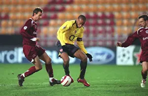 Sparta Prague V Arsenal Prints: Thierry Henry: Arsenal's Legendary Striker Breaks Record with Double against Sparta Prague in the Champions League