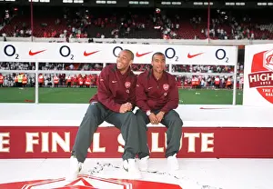 Thierry Henry and Ashley Cole (Arsenal) on the Final Salute stage