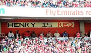 Thierry Henry banner. Arsenal 1: 1 New York Red Bulls. Emirates Cup Day 2