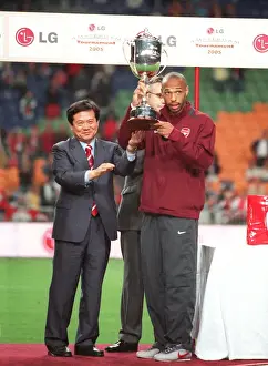 Thierry Henry Celebrates Arsenal's Amsterdam Tournament Victory over Porto