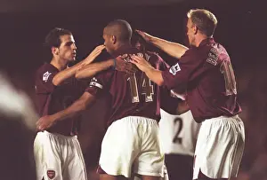 Thierry Henry celebrates scoring Arsenals 2nd goal with Cesc Fabregas