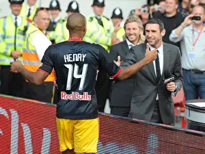 Arsenal V New York Red Bulls 2011-12 Prints: Thierry Henry and Martin Keown Reunited: Arsenal v New York Red Bulls, Emirates Cup 2011