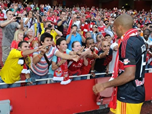 Arsenal V New York Red Bulls 2011-12 Prints: Thierry Henry Reunites with Arsenal Fans after Match vs. New York Red Bulls, 2011
