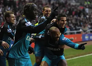 Thierry Henry and Robin van Persie Celebrate Arsenal's Win: Sunderland 1-2 Arsenal, Premier League