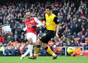 Arsenal V Blackburn Rovers 2011-12 Prints: Thierry Henry Scores Arsenal's Seventh Goal Past Scott Dann (2012): Arsenal v Blackburn Rovers
