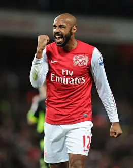 Arsenal V Leeds United FA Cup 2011-12 Prints: Thierry Henry's FA Cup Glory: Arsenal's Euphoric Celebration Over Leeds United