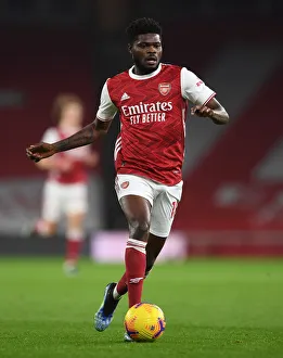 Arsenal V Manchester United 2020-21 Prints: Thomas Partey in Action: Arsenal vs Manchester United (2020-21) - Emirates Stadium During Pandemic Restrictions