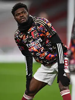 Arsenal V Manchester United 2020-21 Prints: Thomas Partey: Arsenal's Lone Warrior in Empty Emirates Against Manchester United (2021)
