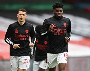 Arsenal V Tottenham Hotspur 2020-21 Prints: Thomas Partey: Arsenal's Midfield Warrior Gears Up for Arsenal vs