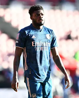 Southampton V Arsenal FA Cup 4th Rd 2020-21 Prints: Thomas Partey in FA Cup Action: Arsenal vs Southampton (January 2021) - Empty Stands