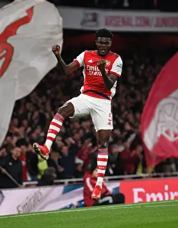 Arsenal V Aston Villa 2021-22 Prints: Thomas Partey Scores the Winning Goal: Arsenal Triumphs Over Aston Villa in the 2021-22 Premier League