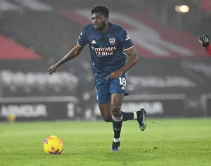 Images Dated 26th January 2021: Thomas Partey at Empty Southampton Stadium: Arsenal's Premier League Match 2021
