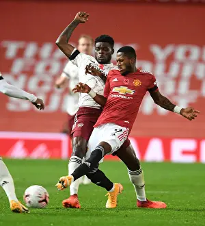 Manchester United V Arsenal 2020-21 Prints: Thomas Partey vs Fred: A Battle in Empty Old Trafford - Premier League 2020-21: Arsenal's Midfield Clash