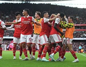 Arsenal v Nottingham Forest 2022-23 Collection: Thomas Partey's Four-Goal Blitz: Arsenal's Triumph over Nottingham Forest (2022-23)