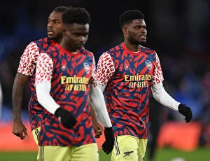 Images Dated 4th April 2022: Thomas Partey's Pre-Match Routine: Arsenal at Crystal Palace, Premier League 2021-22
